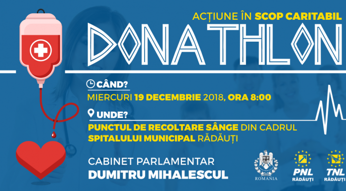 Deputatul Dumitru Mihalescul şi TNL Rădăuţi lansează campania caritabilă DONATHLON Donathlon-Radauti