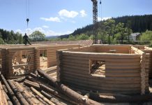 Case din lemn rotund