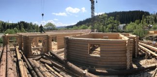 Case din lemn rotund