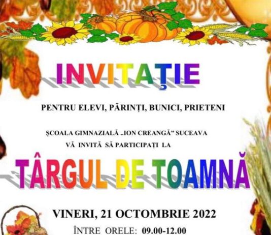 TÂRGUL DE TOAMNĂ la Școala Ion Creangă Suceava